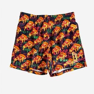 Baseball Lifestyle 101 Pizza Print Athletic Shorts